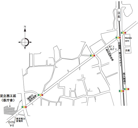 足立西工区案内図