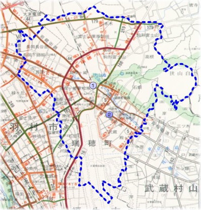 瑞穂町管内の主要な事業の図