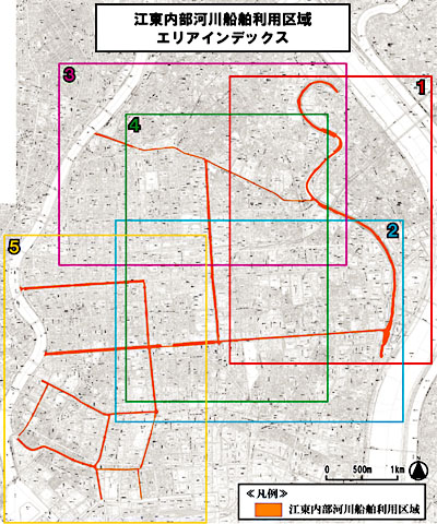 ＜江東内部河川船舶利用区域図＞ 