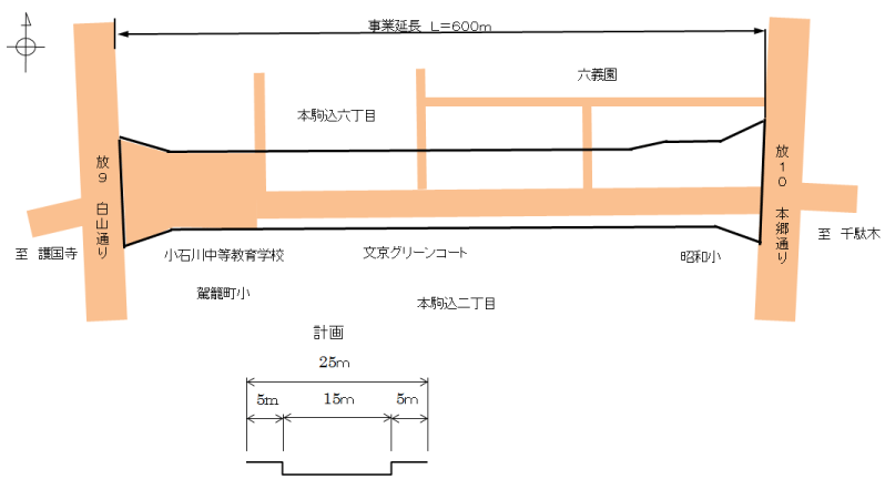 環状第４号線本駒込地区図面