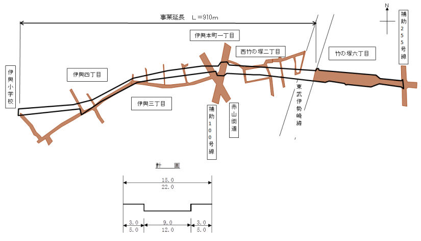 補助第２６１号線伊興地区図面