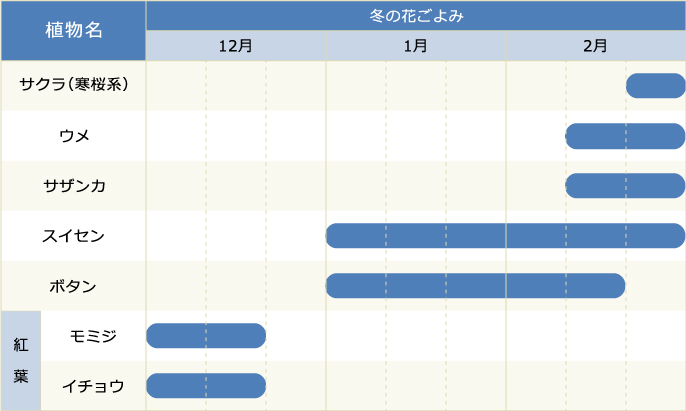 冬の花ごよみカレンダー