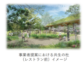 事業者提案における共生の杜（レストラン前）イメージ
